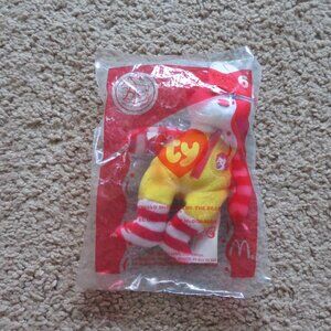 McDonalds 25 Year Anniversary TY Beanie Baby Ronald McDonald NEW